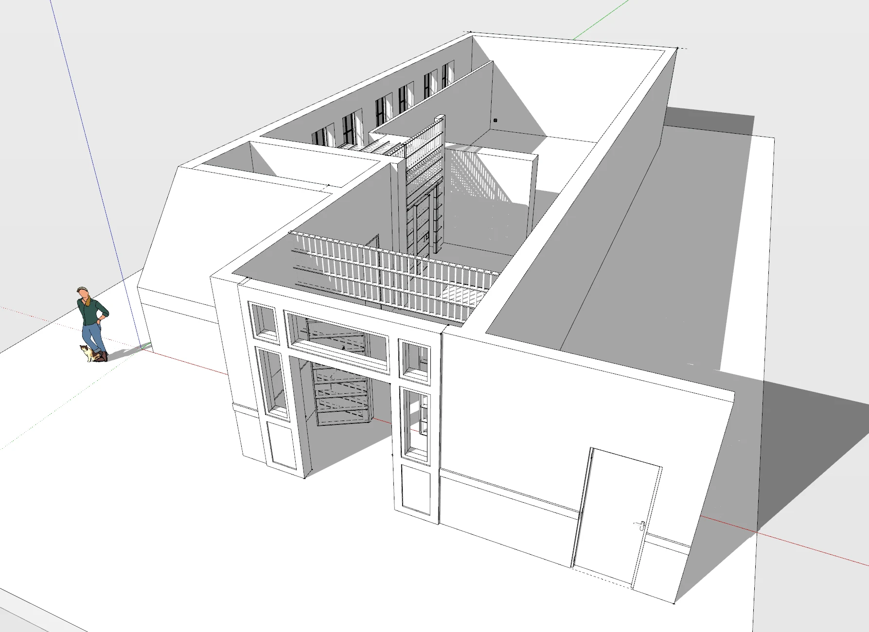 SketchUp model of Durón Gallery exterior at SPARC Venice campus